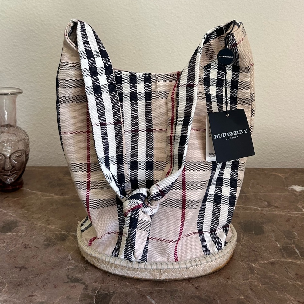 Vintage Burberry Canvas Tote Bag